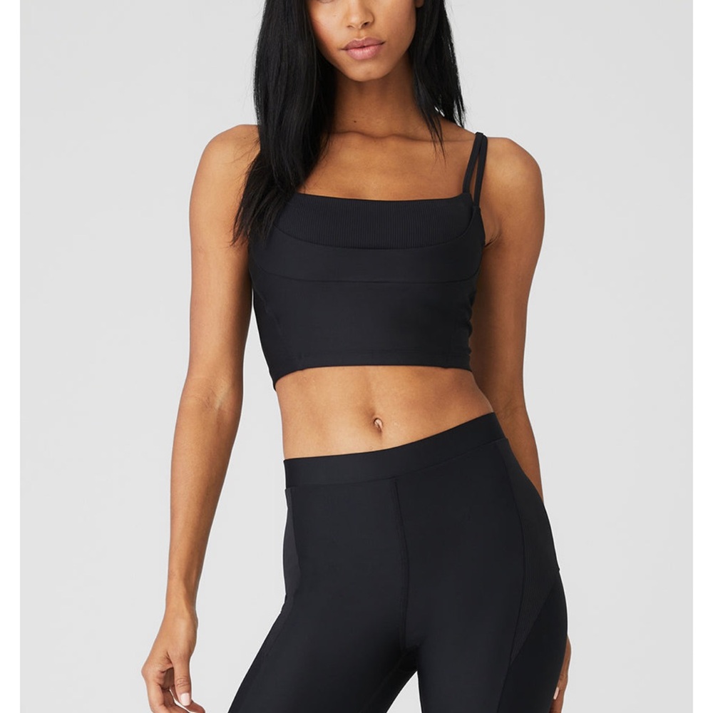 ALO Yoga Black Intimates Bra with Square Neckline